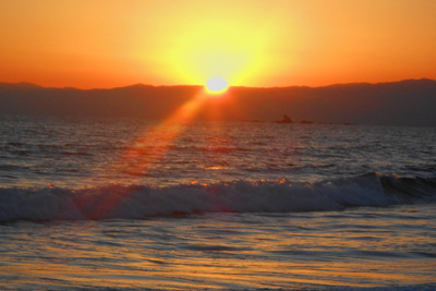 大晦日の夕日