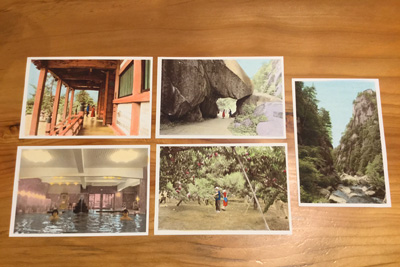 山梨手彩色絵葉書