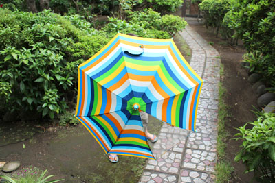 芸術館の庭、傘