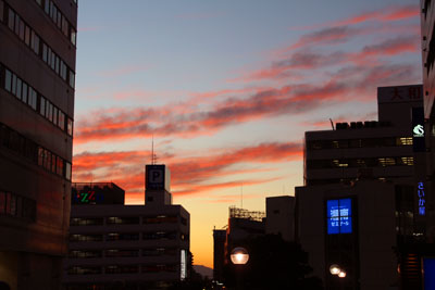 藤沢駅北口からの夕焼け