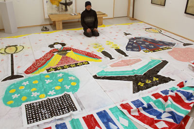 山内龍雄芸術館でひな祭り