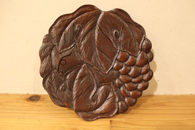 鎌倉彫のぶどう皿